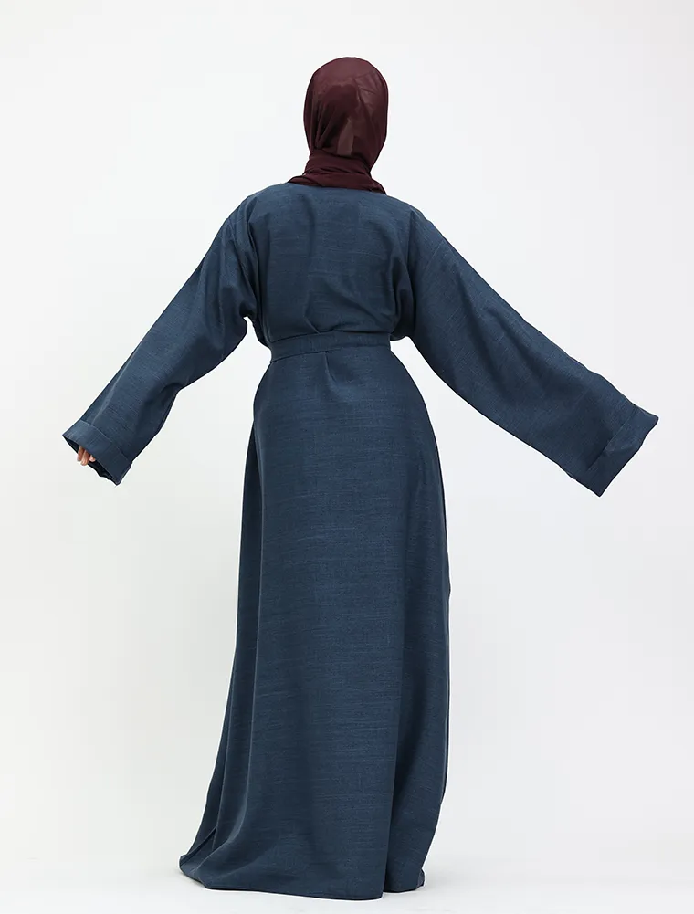 Navy Linen Abaya